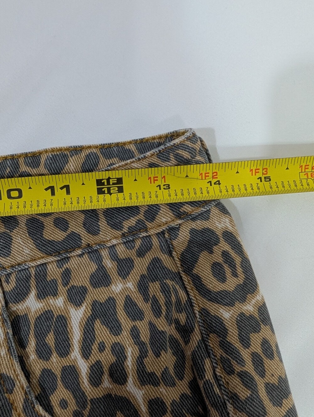 Women's Leopard Print Wide Leg Jeans Size M High Rise Denim Pants Y2K Retro - Picture 9 of 11